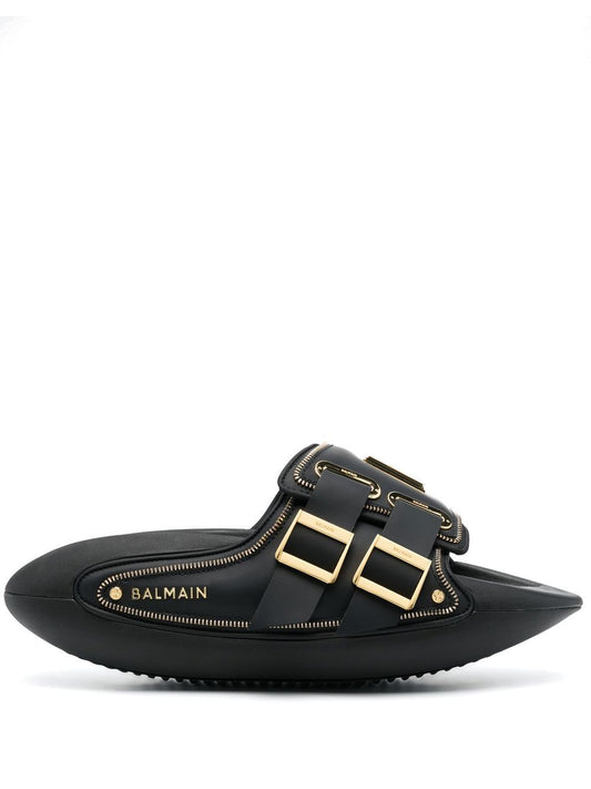 Balmain B-IT monogram-plaque slides