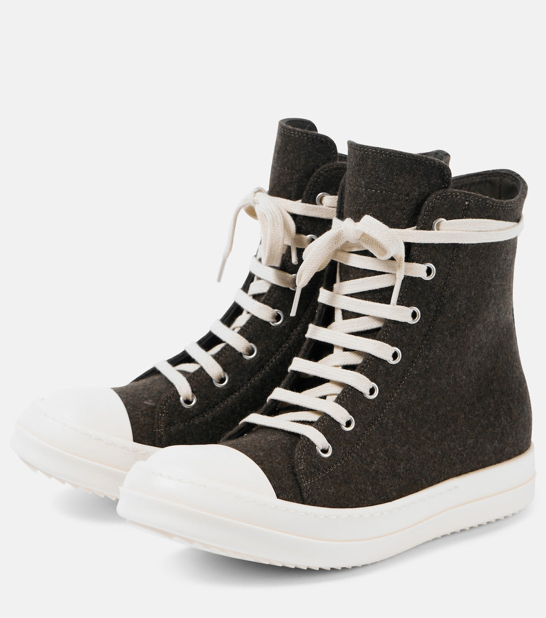 RICK OWENS Felt high-top sneakers