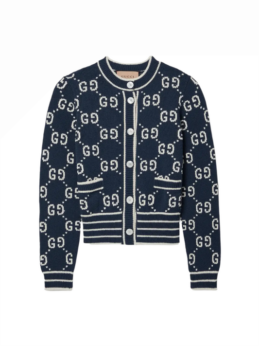 GUCCI Cotton-blend jacquard cardigan