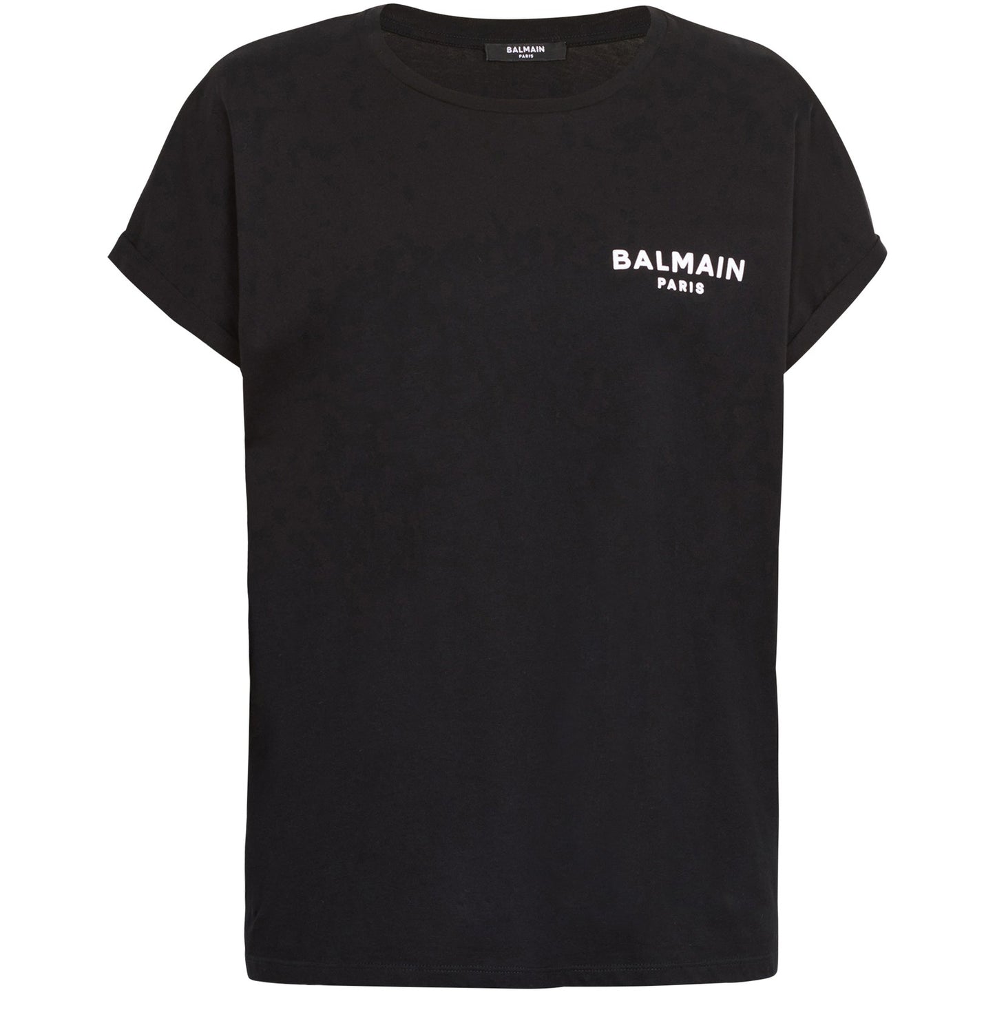 T-shirt with small flocked Balmain logo