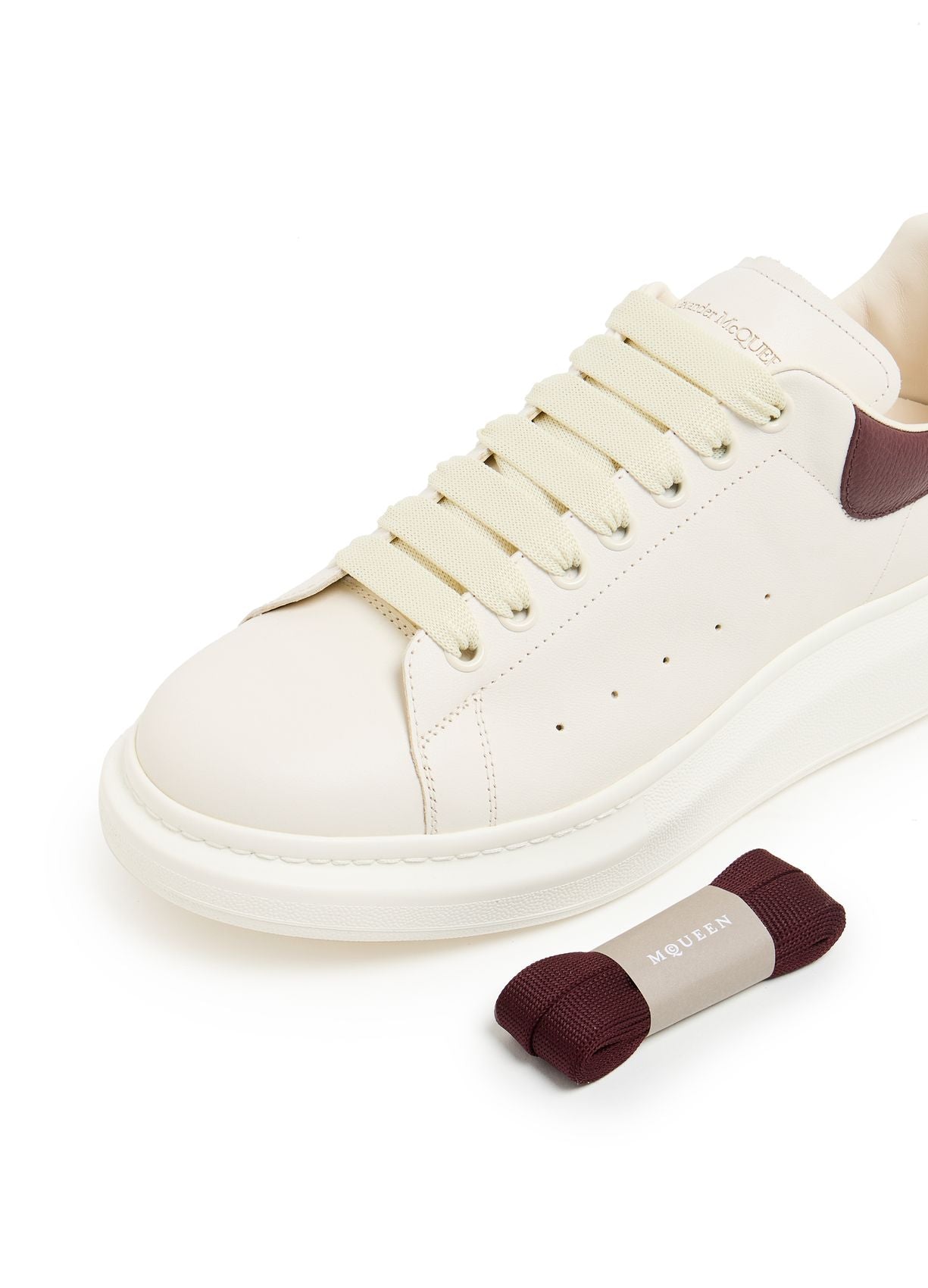 ALEXANDER MCQUEEN Oversized sneakers off white bordeaux