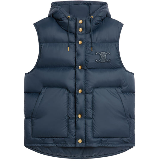 CELINE Sleeveless down vest Jacket in lightweight nylon