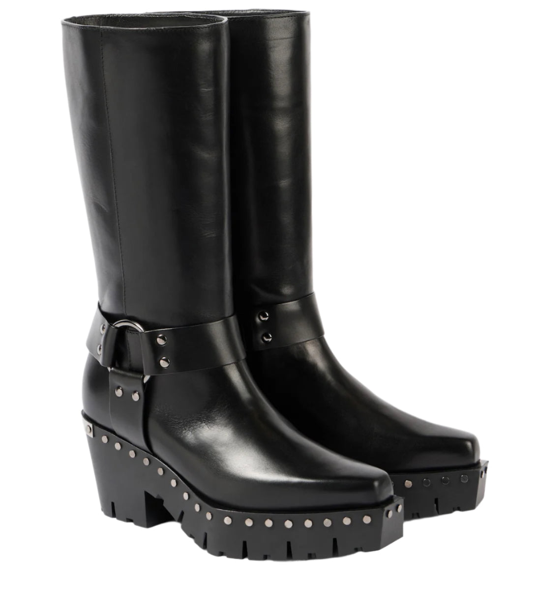 JIMMY CHOO Quinn 75 studded leather biker boots