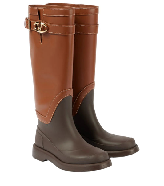 VALENTINO GARAVANI VLogo Bold leather knee-high boots - UN ATELIER