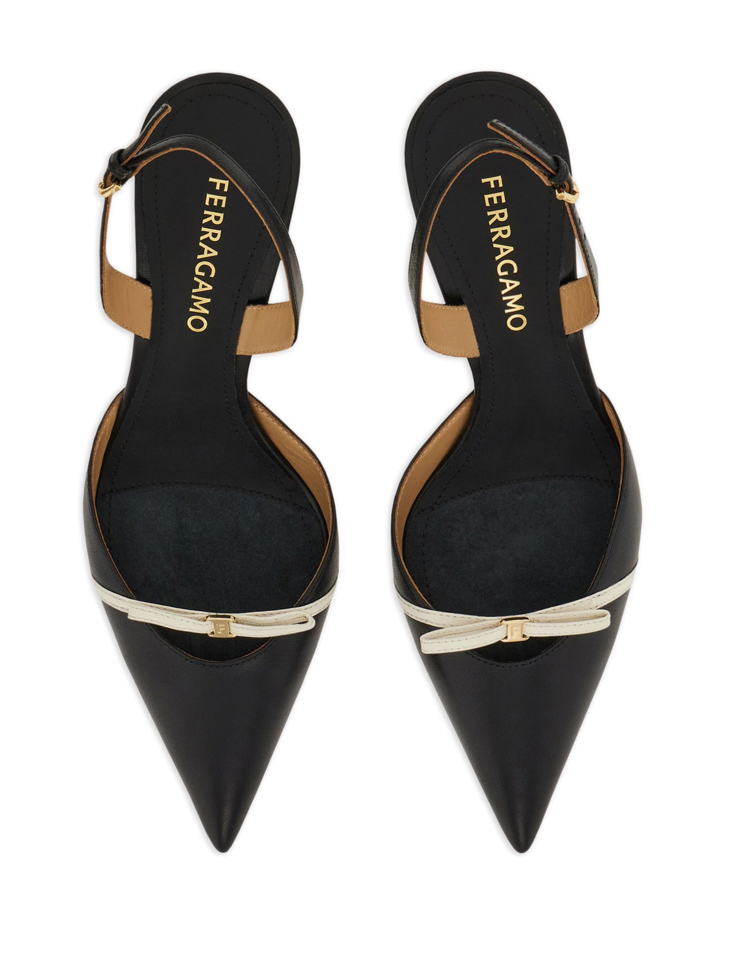 Ferragamo 70mm leather slingback pumps