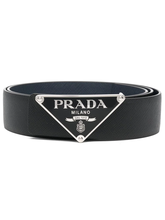 Prada saffiano logo-buckle belt