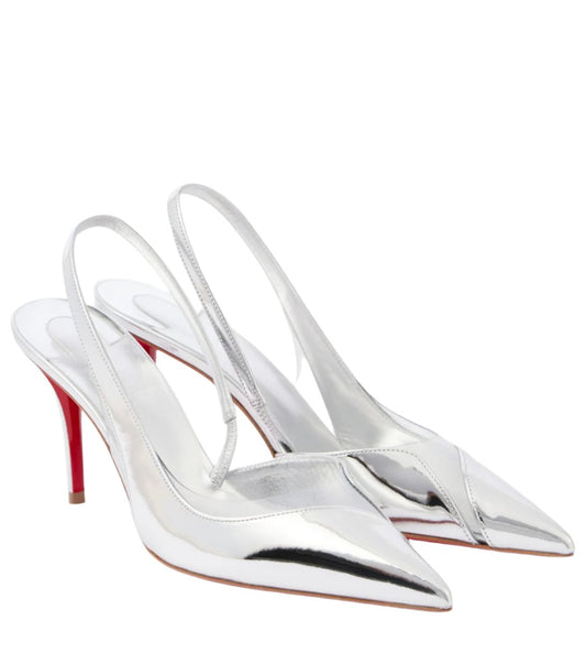 Christian Louboutin Posticha 80 metallic leather slingback pumps