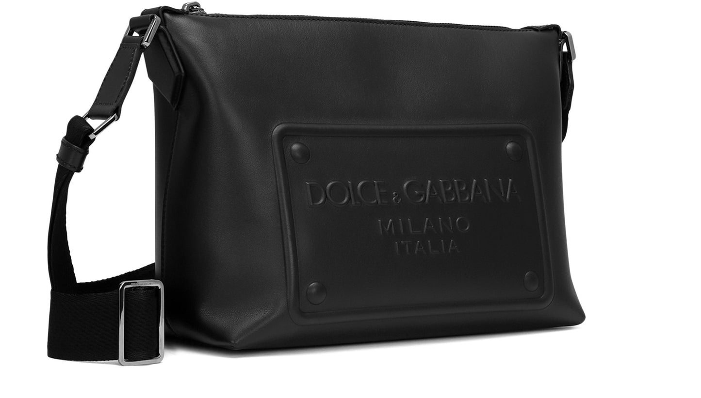 DOLCE & GABBANA Calfskin crossbody bag with logo