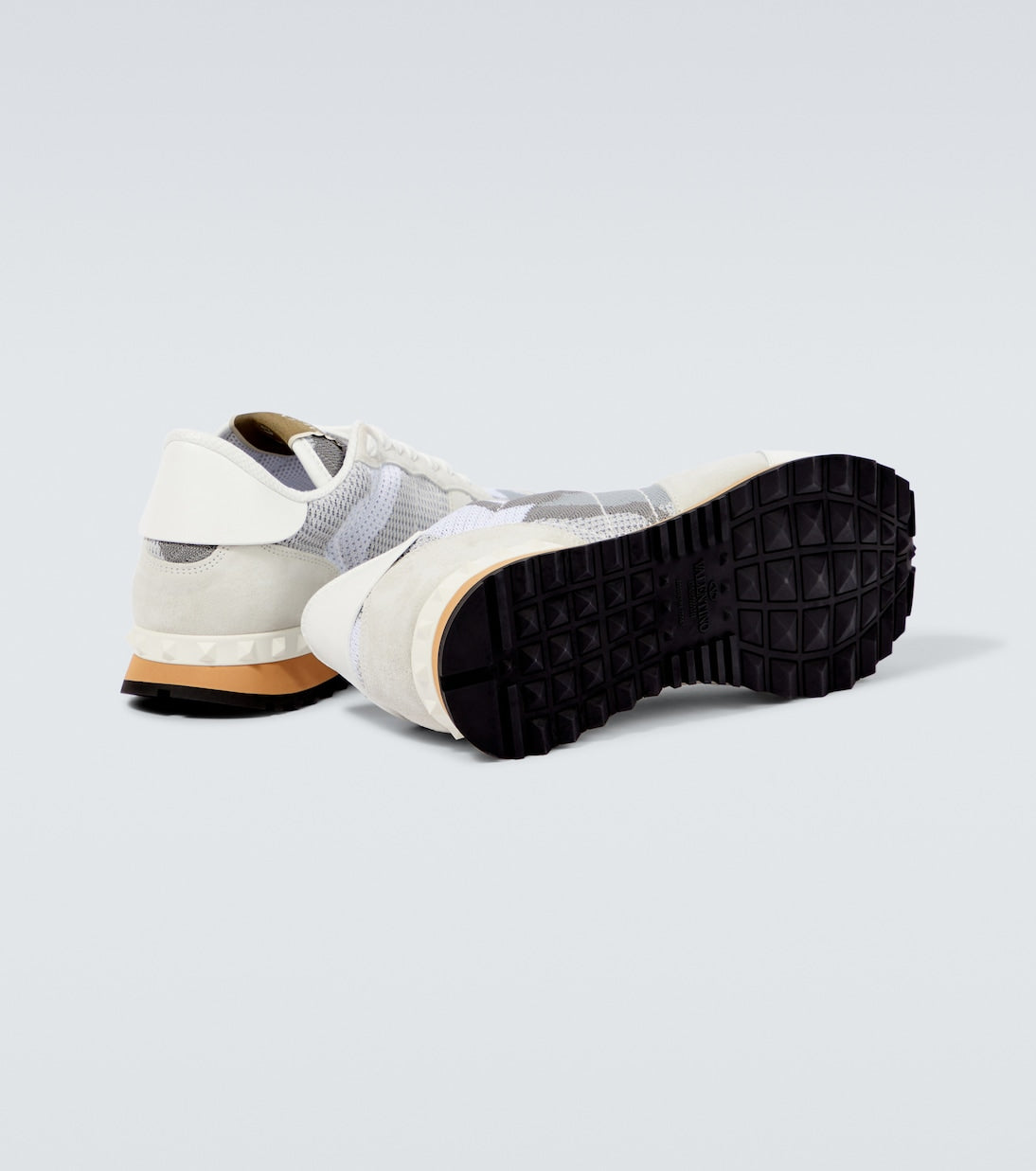 Valentino Garavani Rockrunner leather-trimmed sneakers