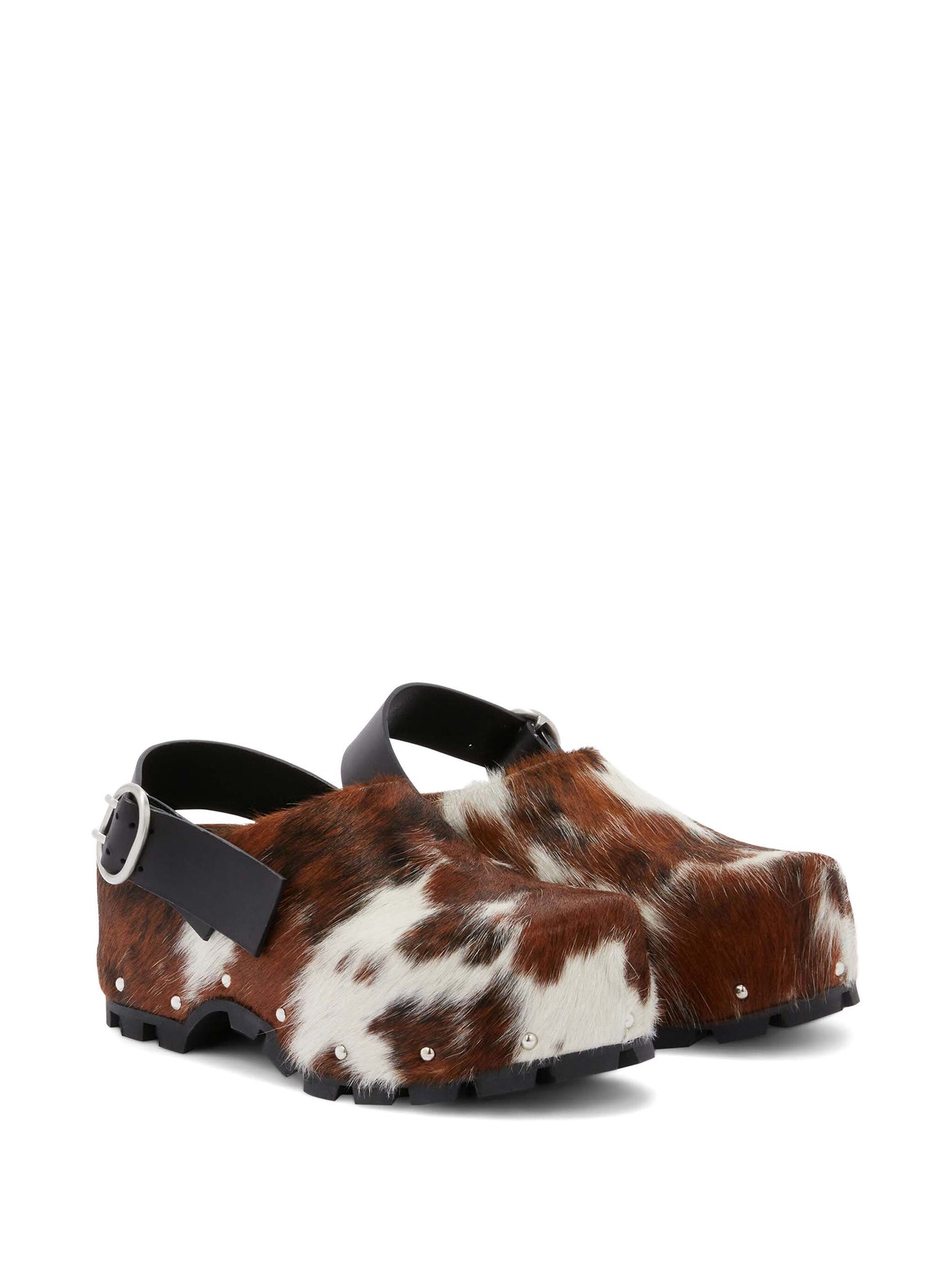 Jil Sander cow-print calf-hair clogs