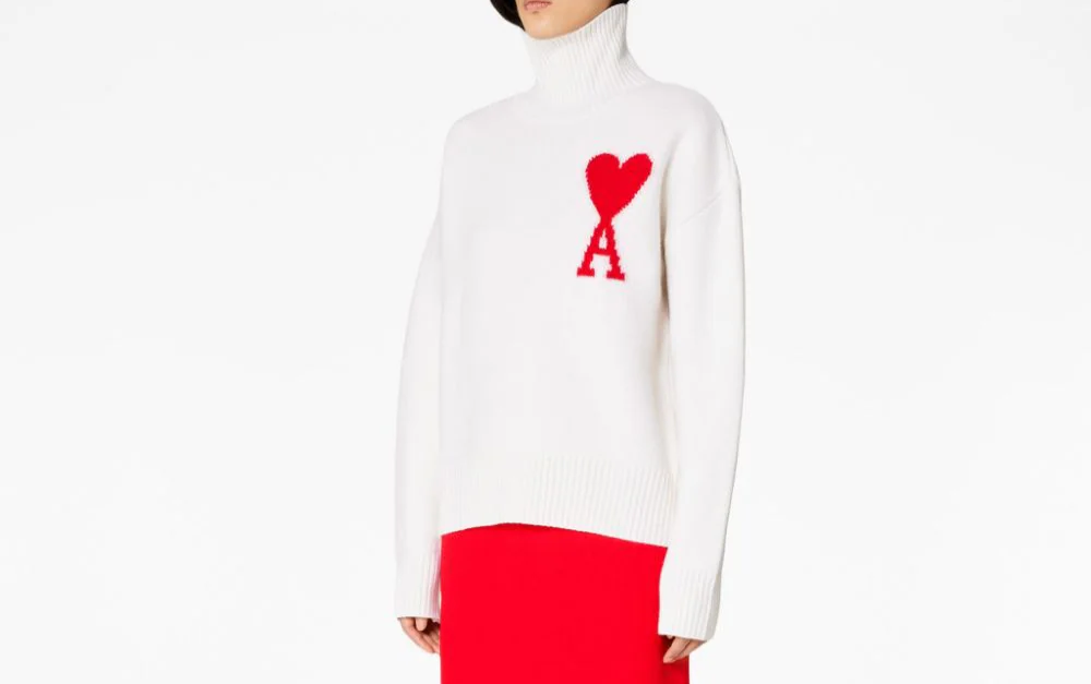 AMI Paris Ami De Coeur roll-neck wool jumper