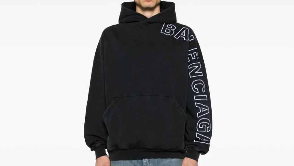 Balenciaga logo-embroidered cotton hoodie