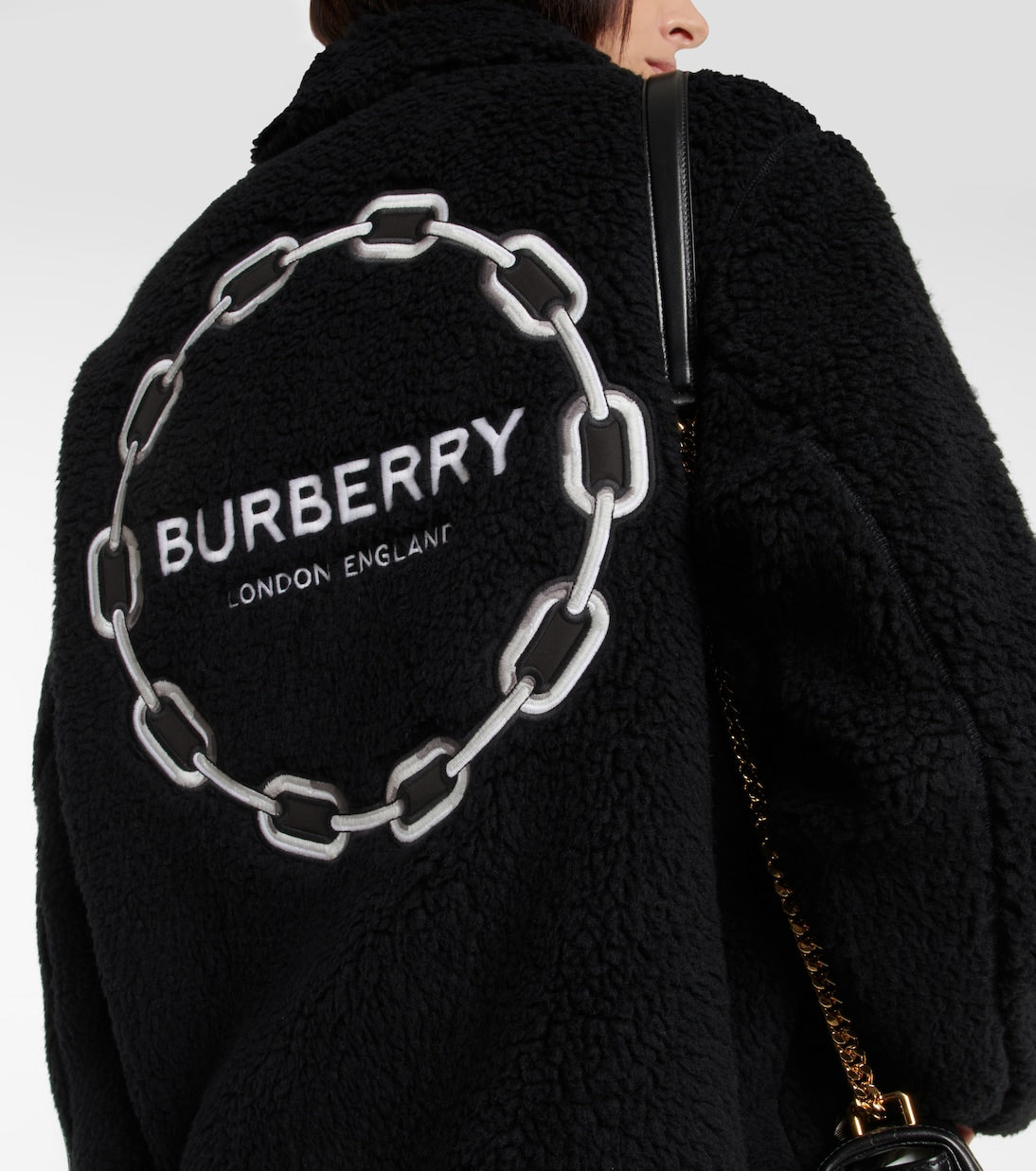 BURBERRY Embroidered wool-blend fleece jacket