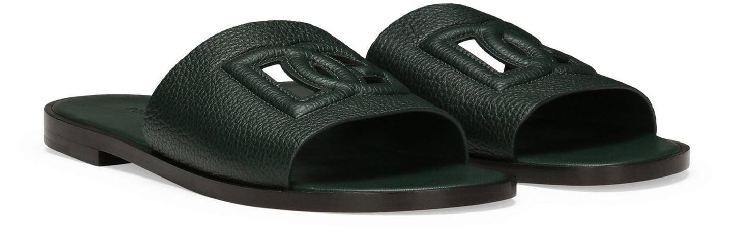 DOLCE & GABBANA Deerskin sliders sandals