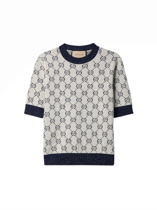 GUCCI Love Parade metallic jacquard-knit cotton-blend sweater