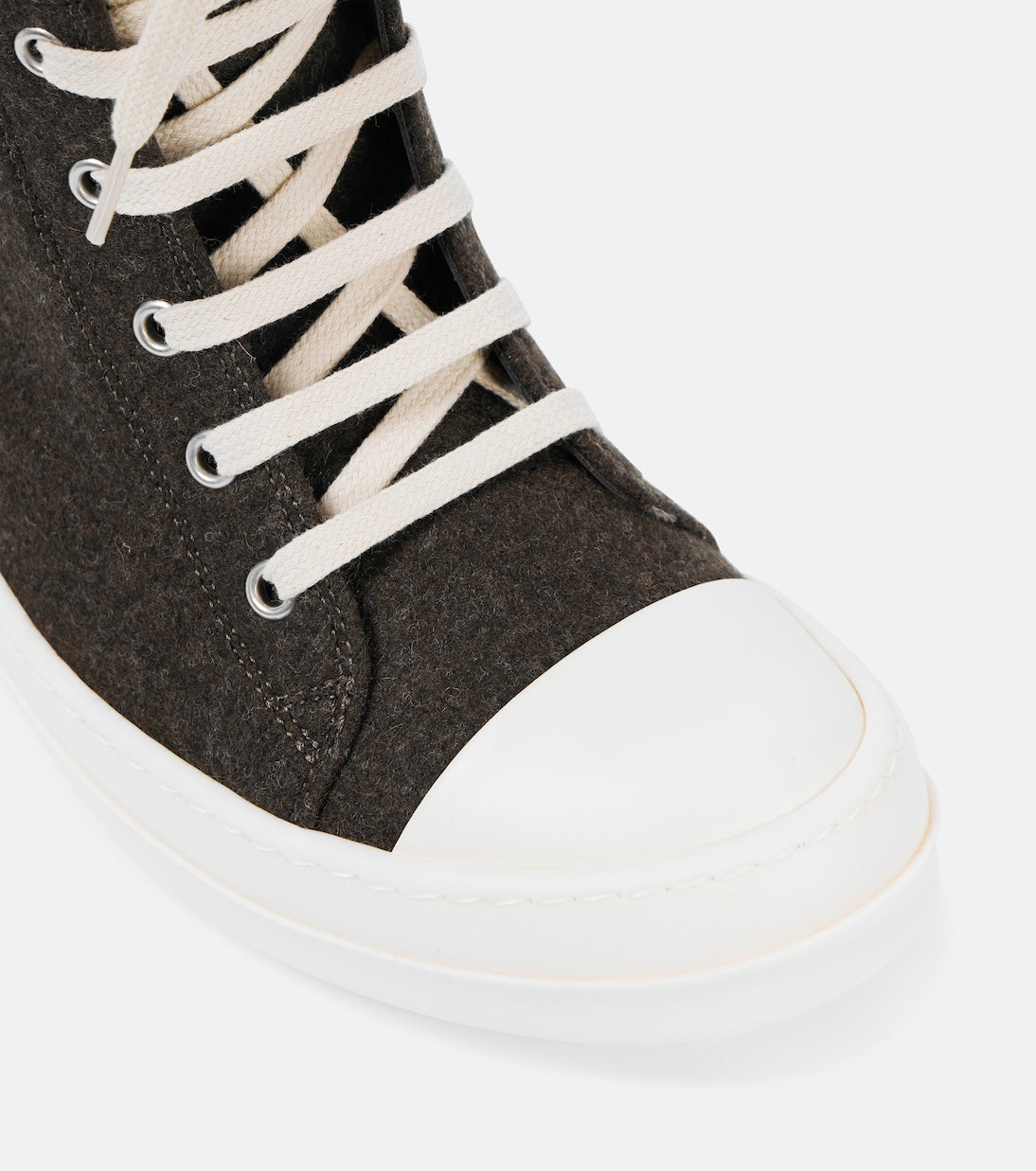 RICK OWENS Felt high-top sneakers