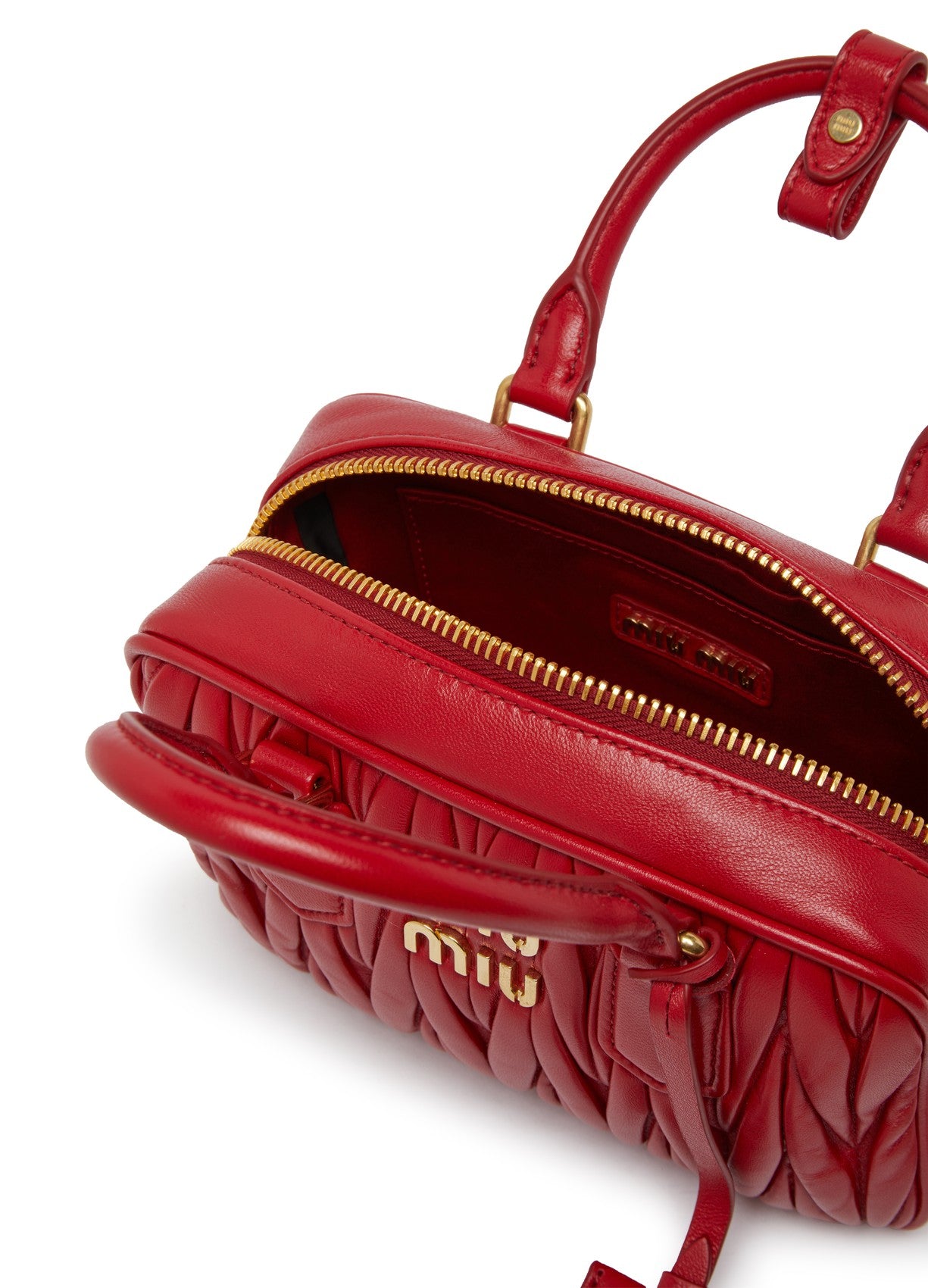 MIU MIU Quilted bag Red Arcadie Top handle