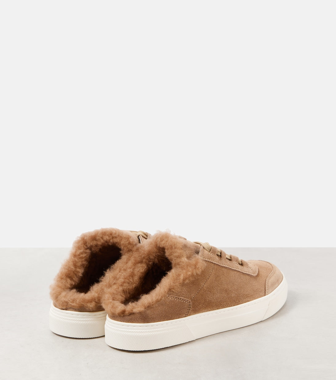 MAX MARA Teddy-lined suede mules