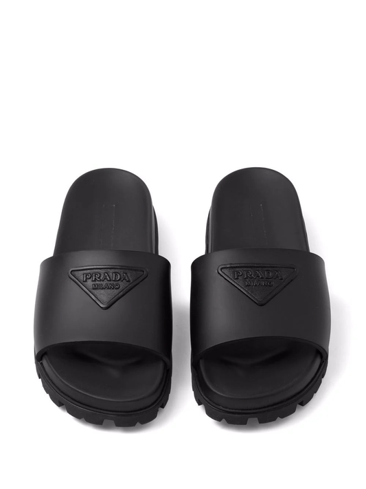 Prada triangle-logo pool slides