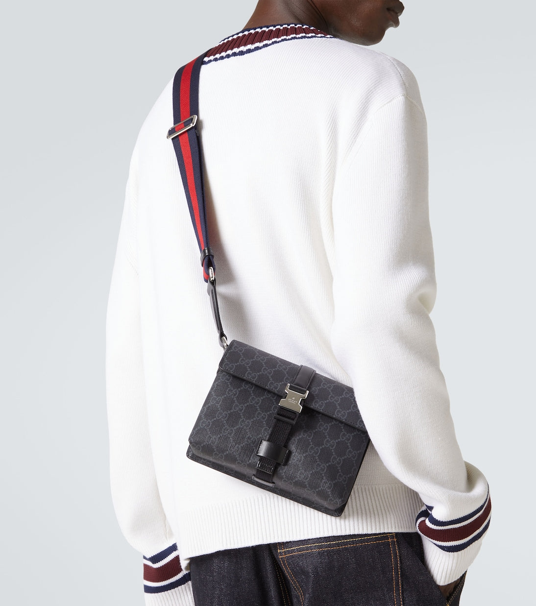 Gucci GG Super Mini leather-trimmed crossbody bag