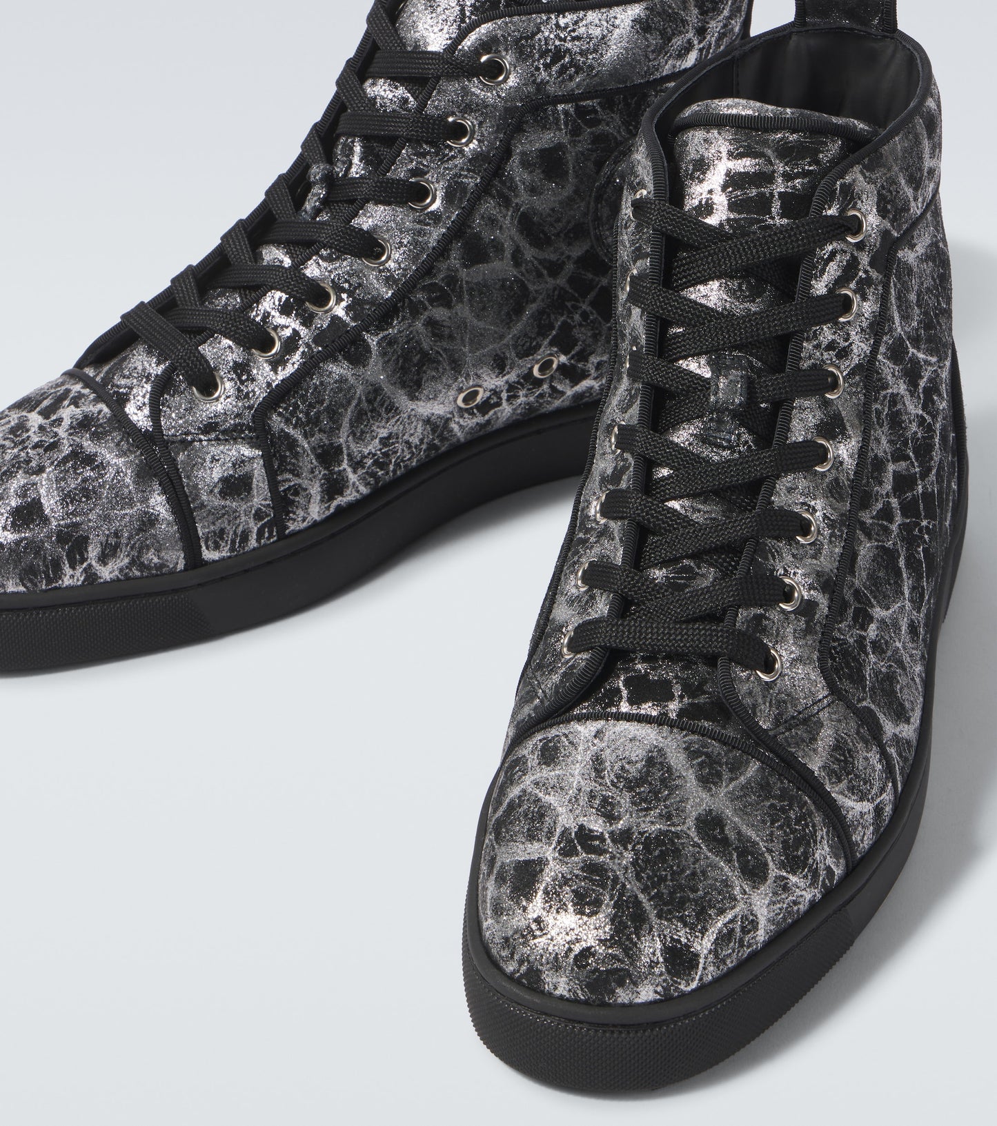 Christian Louboutin Louis printed leather high-top sneakers