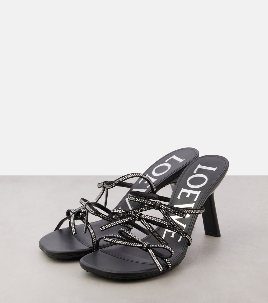 LOEWE Petal Bow embellished leather sandals