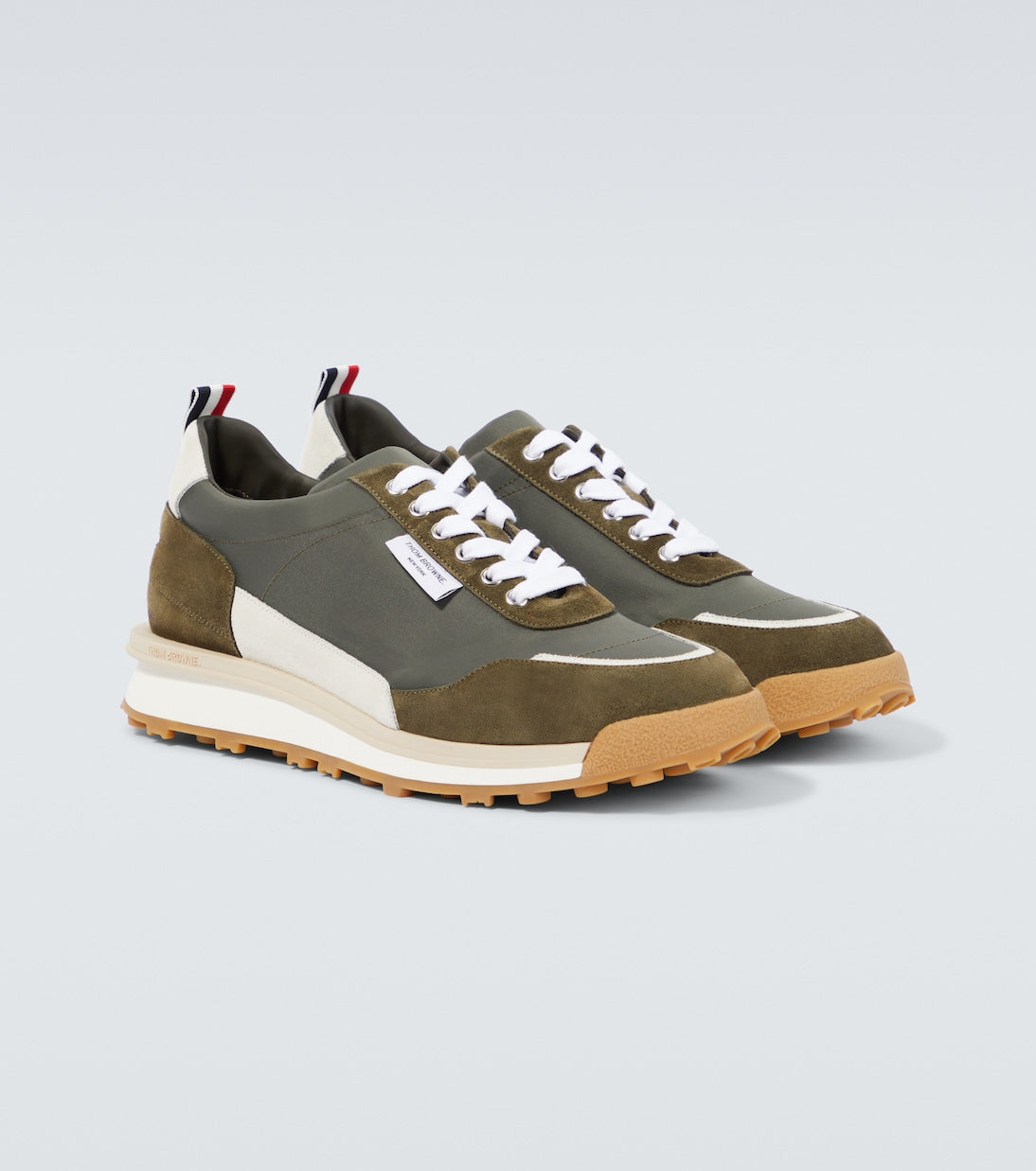 Thom Browne Alumni leather-trimmed sneakers