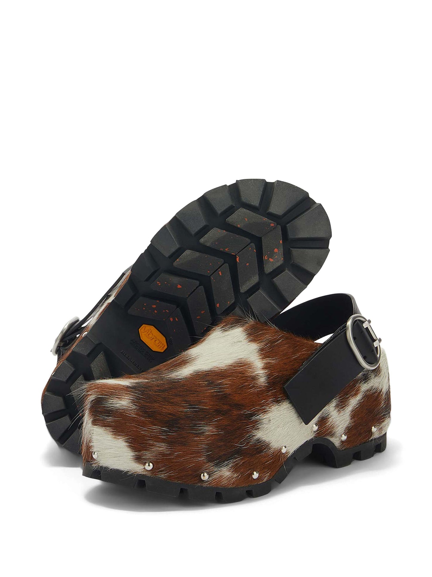 Jil Sander cow-print calf-hair clogs