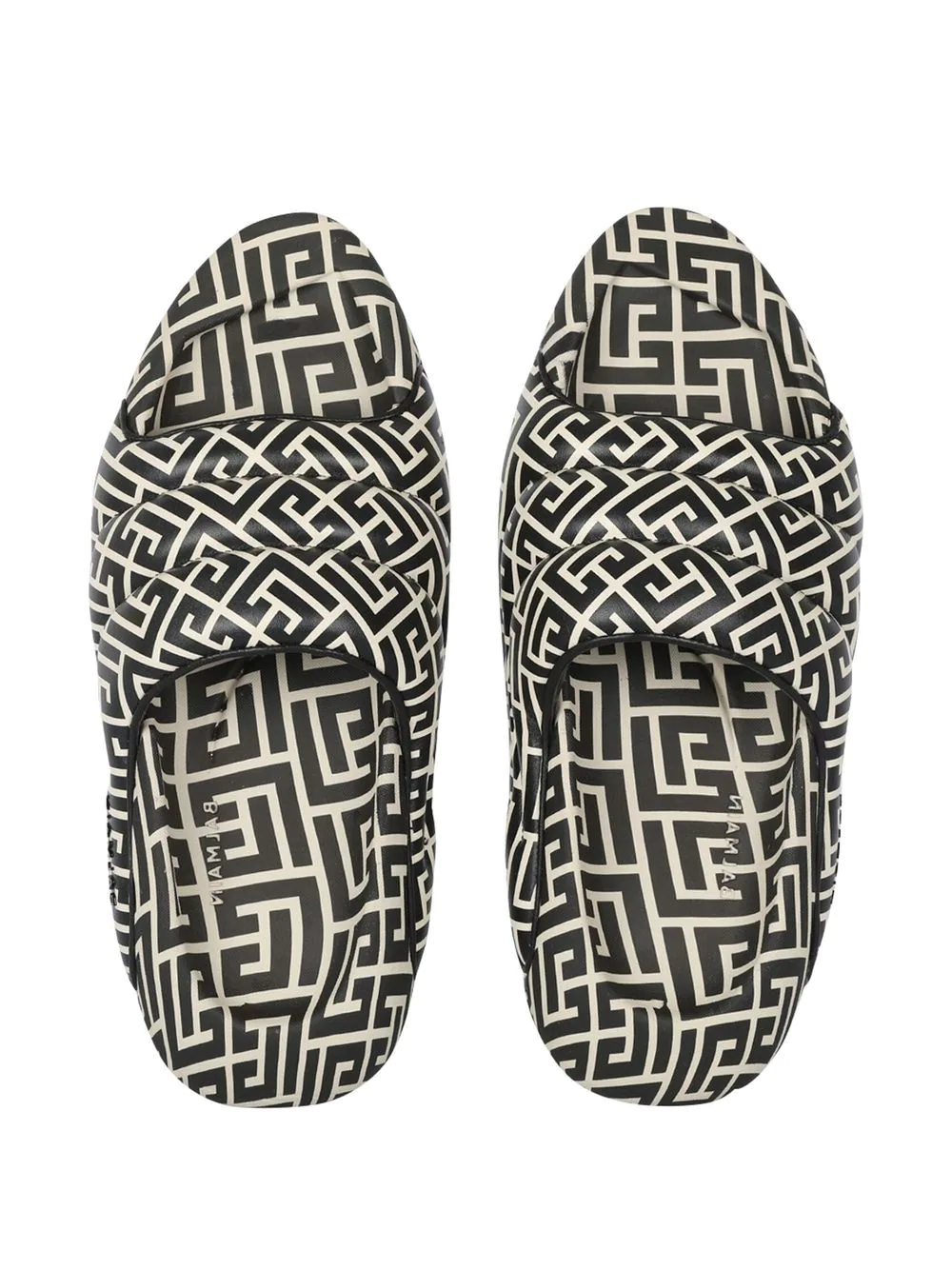 Balmain monogram-pattern chunky slides