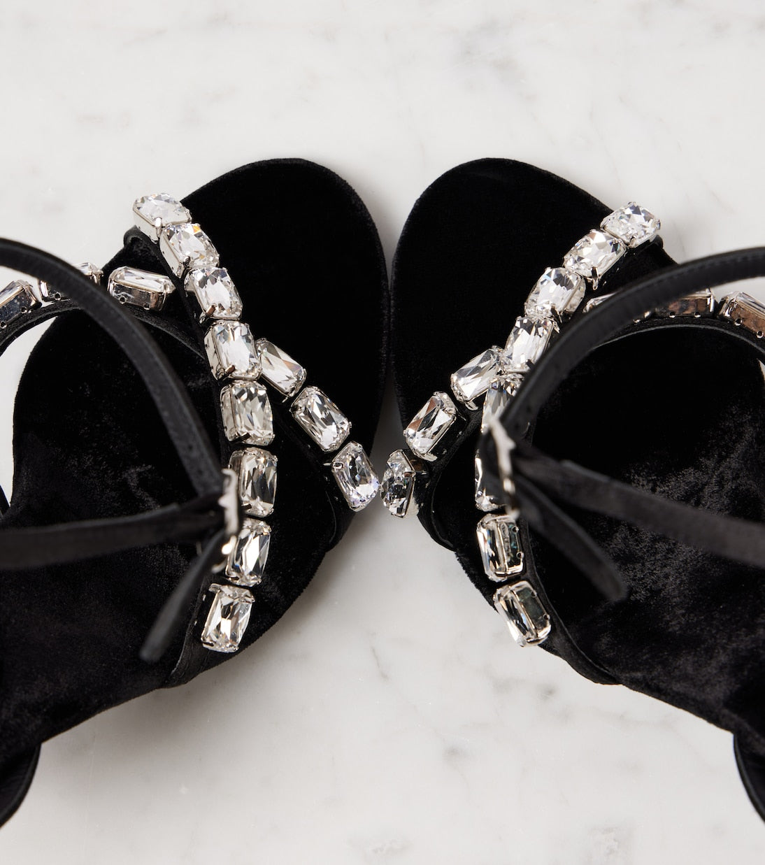 DOLCE&GABBANA Crystal-embellished satin sandals