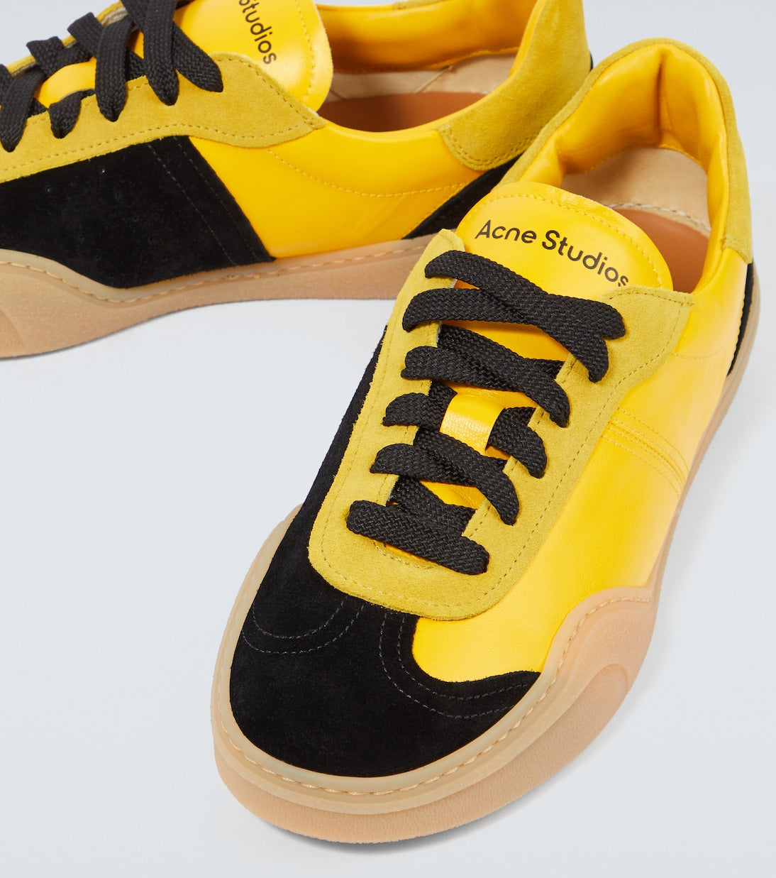 Acne Studios Logo suede-trimmed leather sneakers