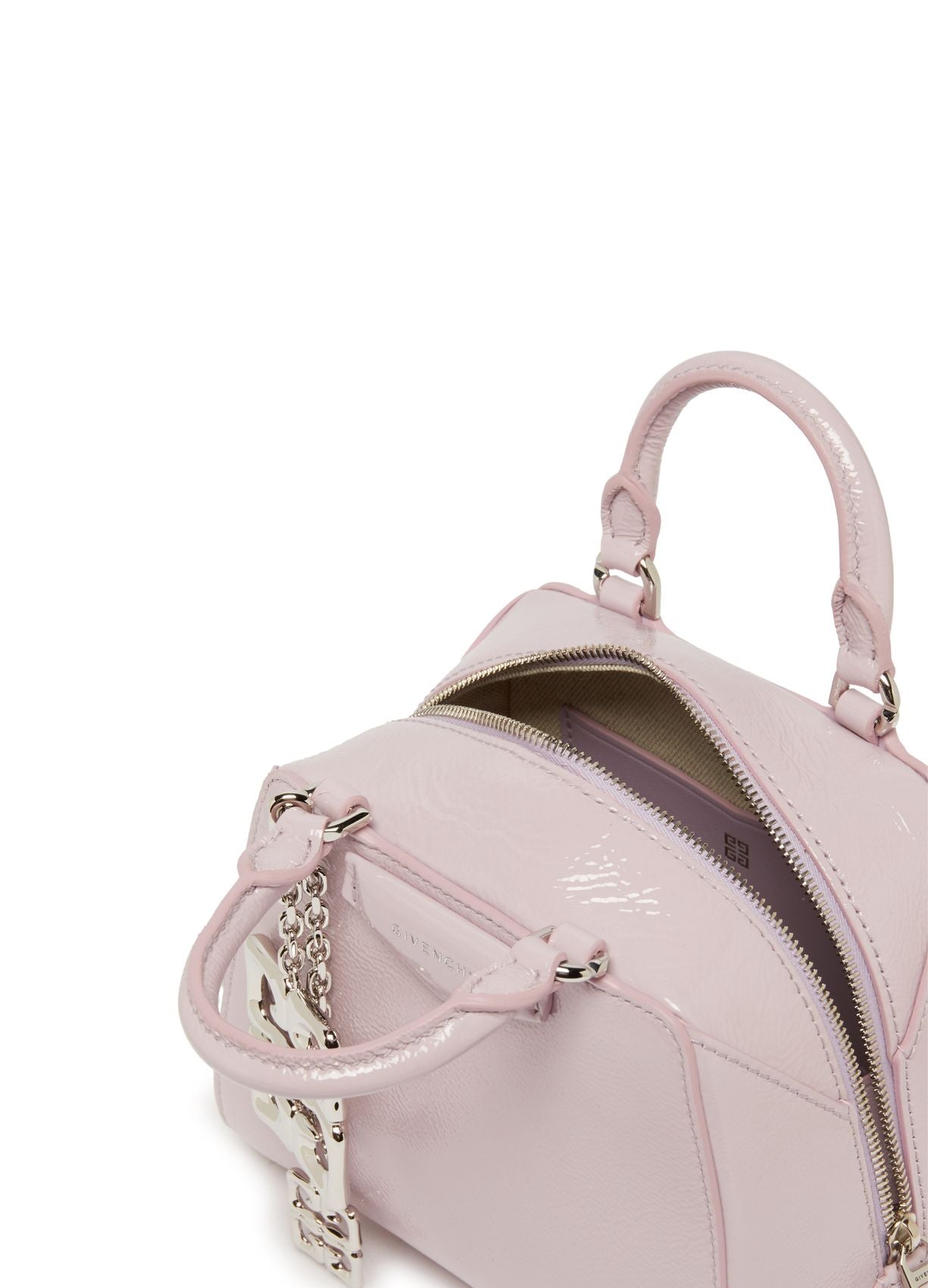 GIVENCHY Nano Antigona Cube bag in patent leather with charm