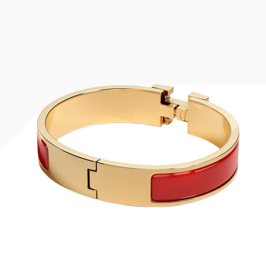 Hermès Rouge Amarante Clic H bracelet