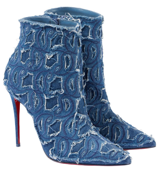 Christian Louboutin So Kate 100 denim ankle boots pumps