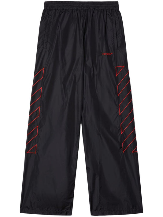 Off-White Diag-stripe embroidered track pants