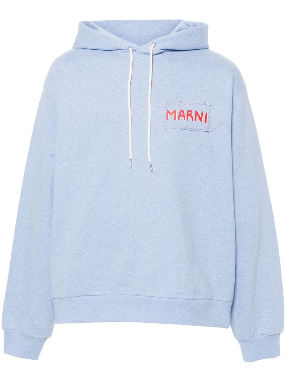 Marni logo-patch cotton hoodie