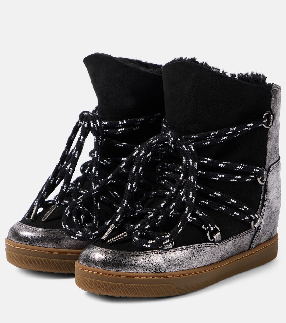 ISABEL MARANT Nowles shearling-lined leather snow boots