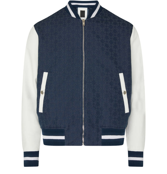 GIVENCHY Varsity jacket in denim monogram 72 and leather