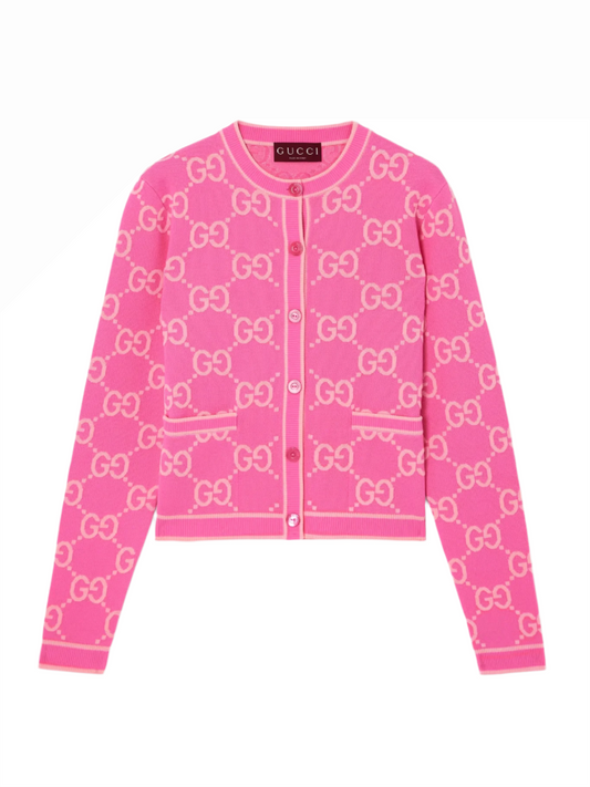 GUCCI Jacquard-knit cotton cardigan