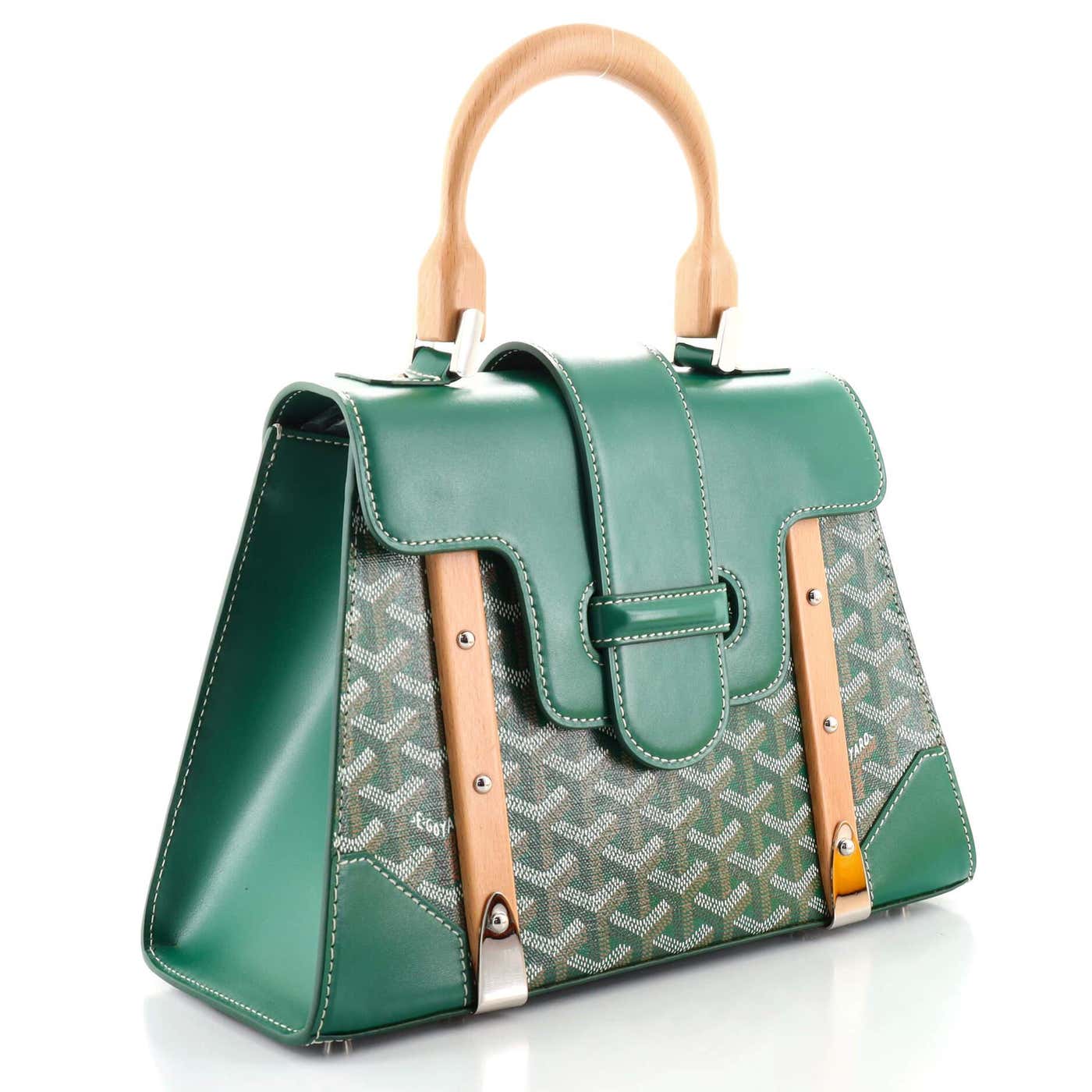 GOYARD Goyardine Saigon PM Green Top Handle Bag