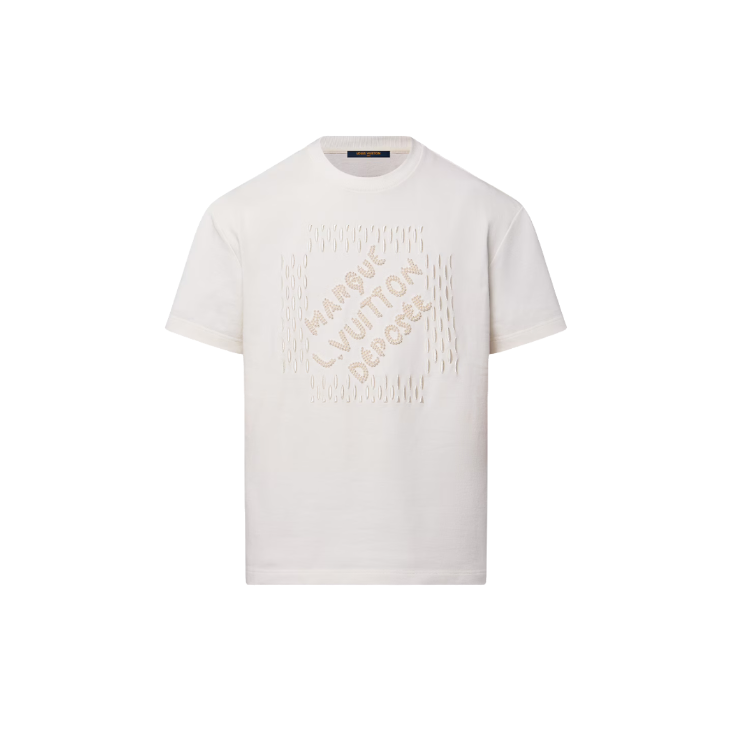 Louis Vuitton pearls and thread 1AFJFH Embroidered Signature Cotton T-Shirt