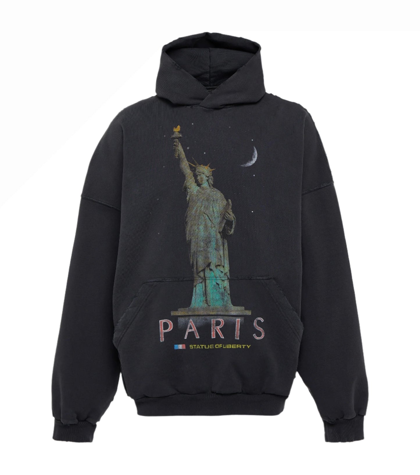 Balenciaga Paris Liberty distressed fleece hoodie