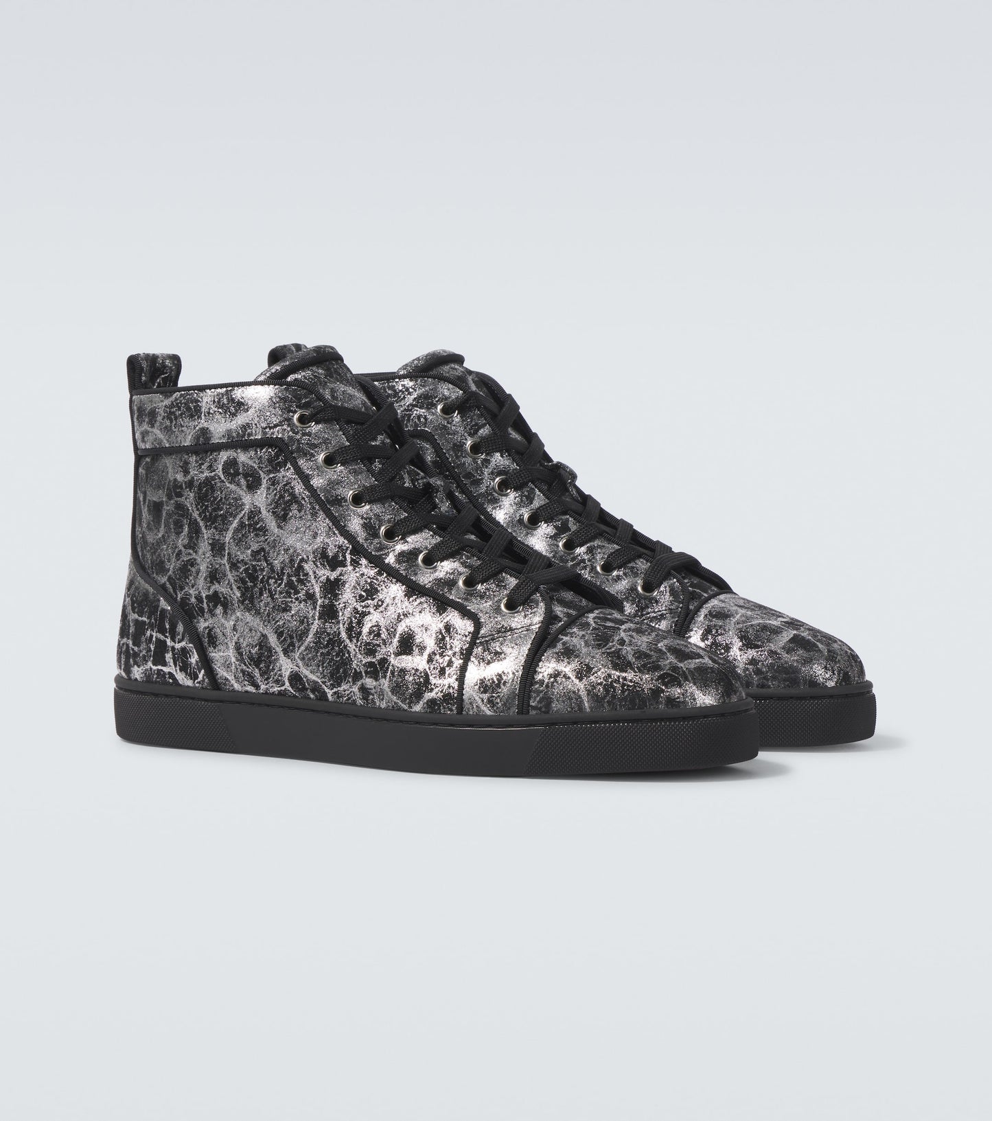 Christian Louboutin Louis printed leather high-top sneakers