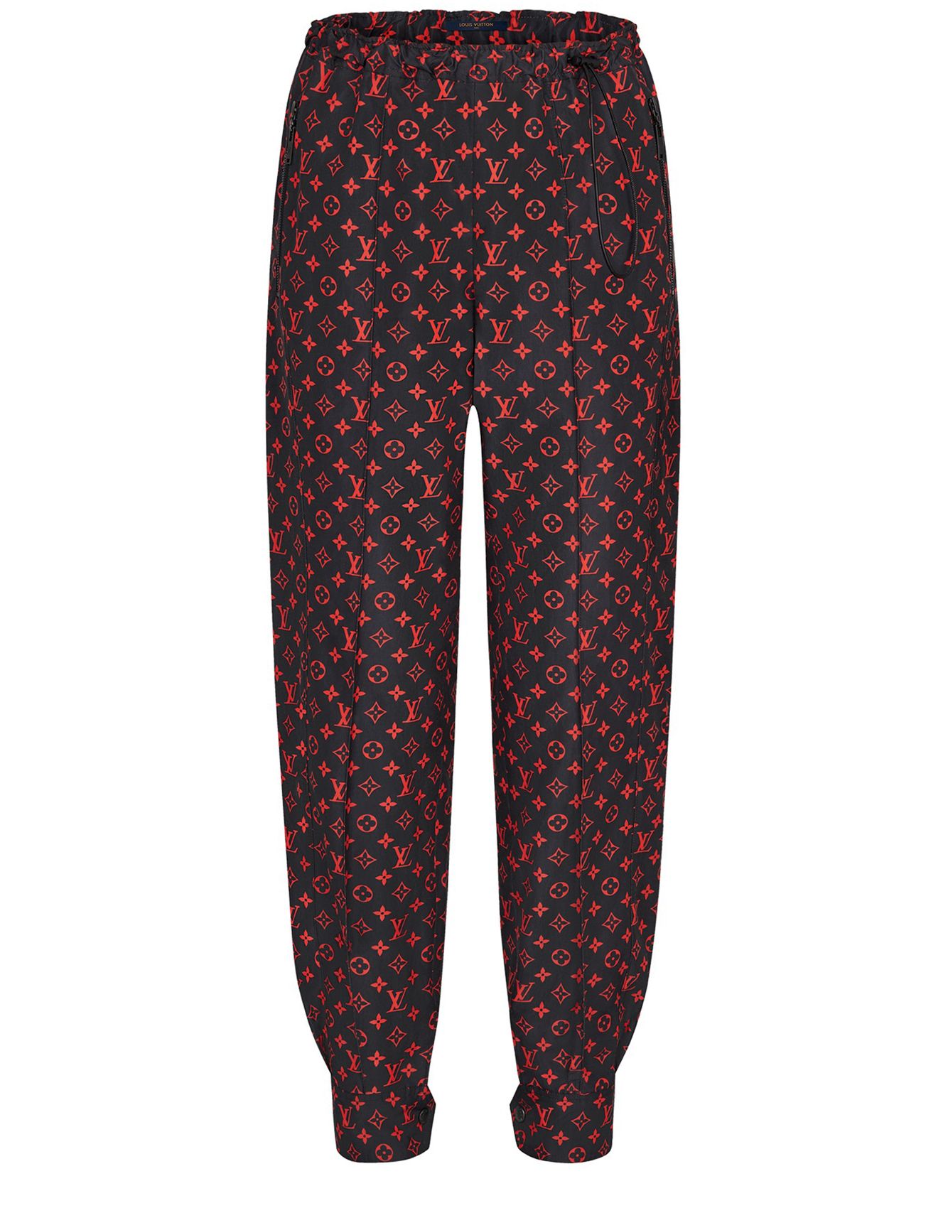 LOUIS VUITTON Pantalon De Jogging Monogram Rouge En Coton Technique