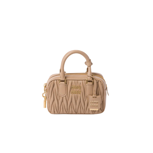 MIU MIU Quilted bag Sand Beige Arcadie Top handle