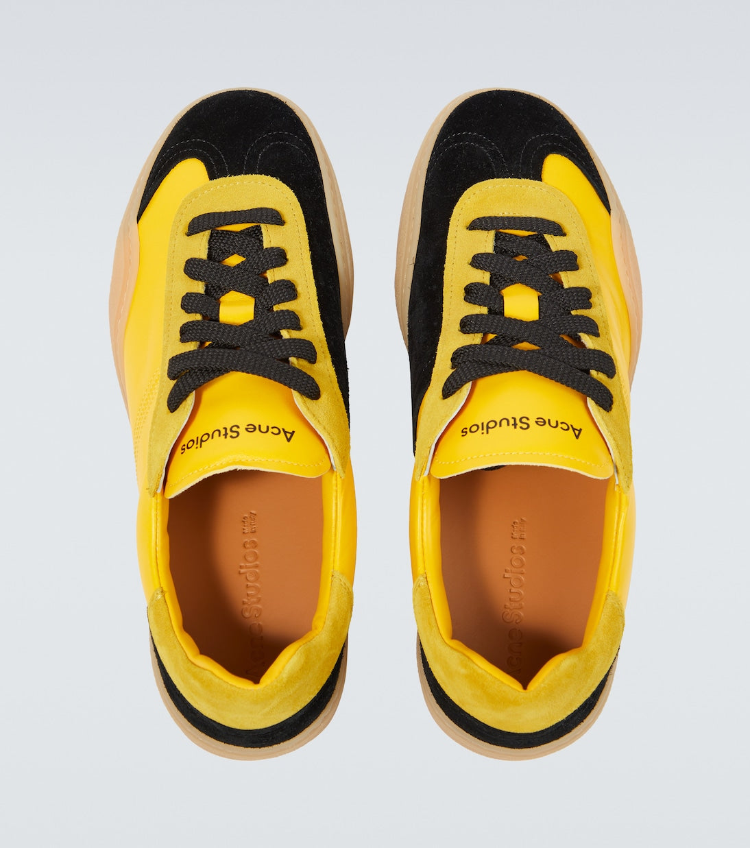 Acne Studios Logo suede-trimmed leather sneakers