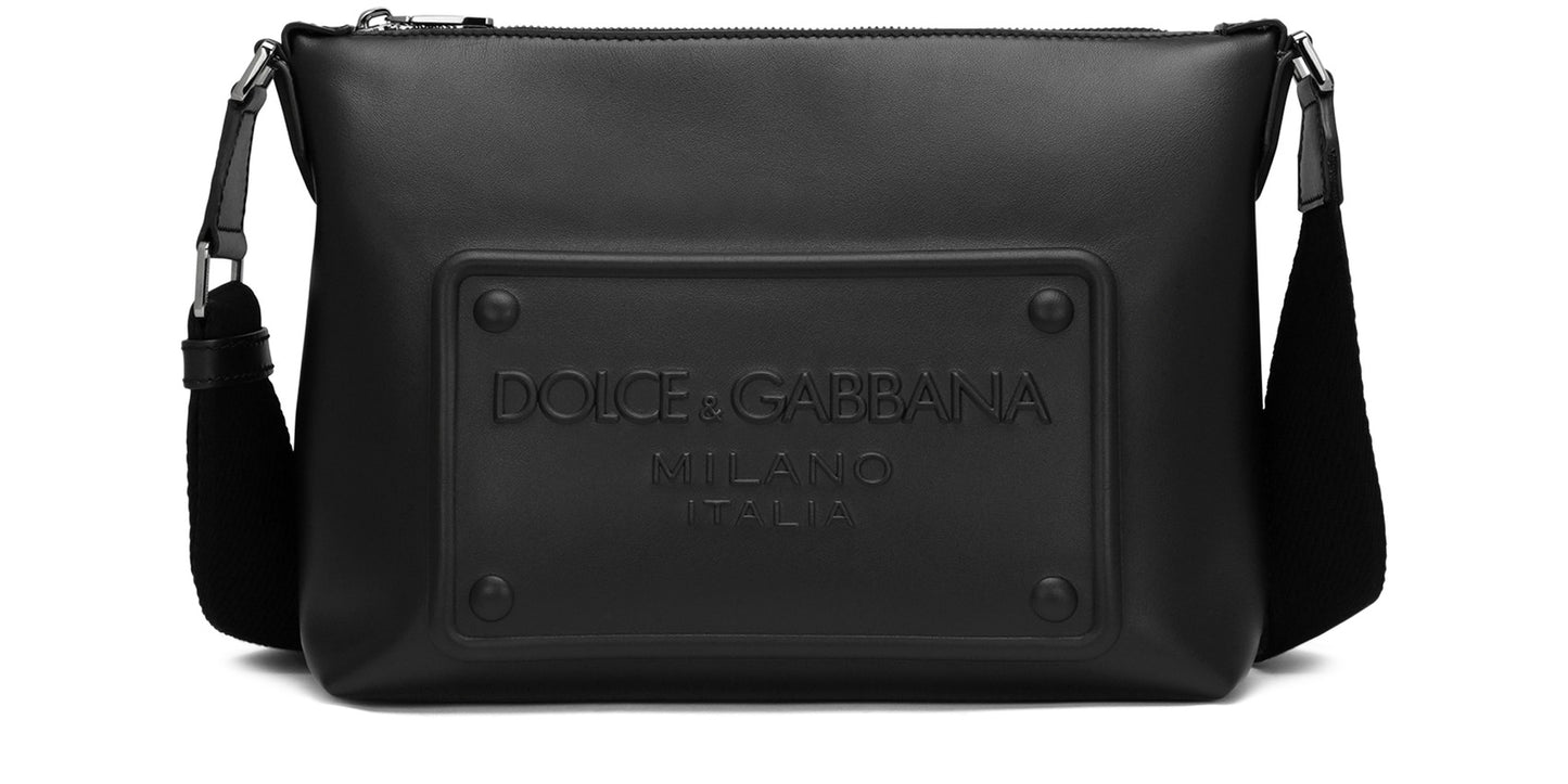 DOLCE &amp; GABBANA Sac bandoulière en cuir de veau avec logo