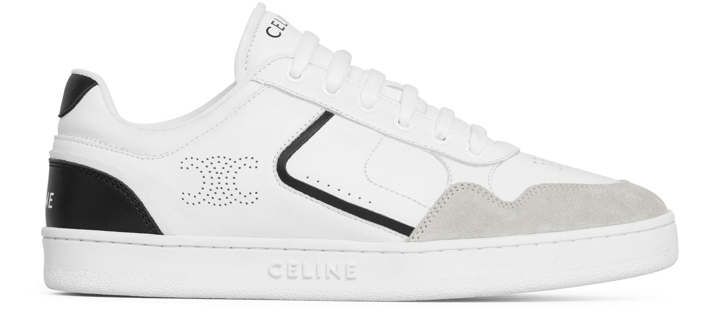 CELINE Ct-10 low lace-up sneaker in calfskin and suede calfskin