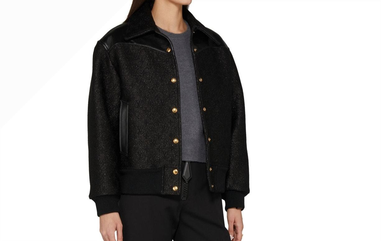 LOUIS VUITTON Glitter Monogram Bomber Jacket