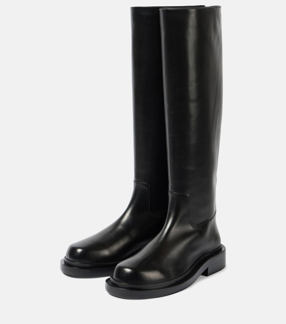 JIL SANDER Leather knee-high boots